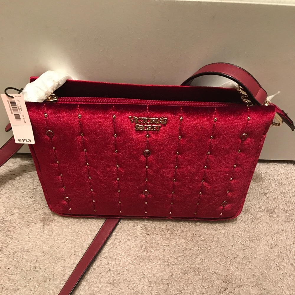 Victoria's Secret Ruby Wine Studded Crossbody Bag!!!